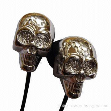 Crystal earphones with 1.2m cord length, CE- and FCC-certified, 3.5mm stereo plug